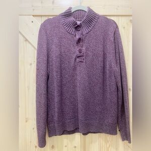 🔥🔥Merona Men's Crewneck Woven Sweater in Deep Burgundy With a Button Collar